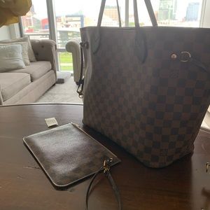Louis Vuitton NEVERFULL MM Damier Ebene Rose B.